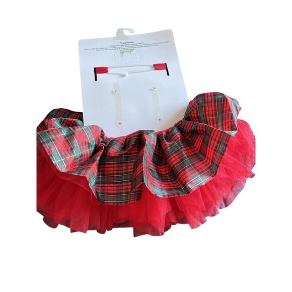 Bebe Baby Winter Boutique Plaid Holiday Set 0-12 Months Hair Bow, Sox’s, Skirt - Picture 3 of 3